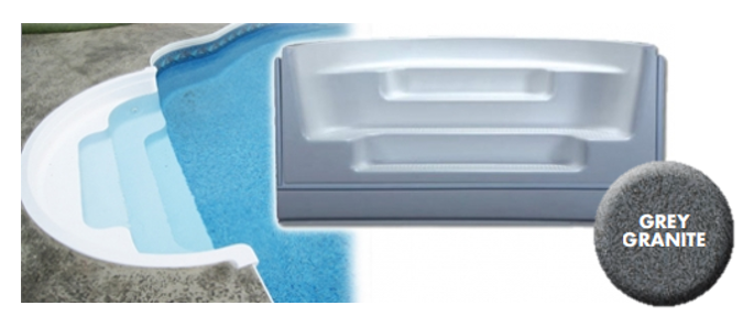 8' Roman Back Sit-N-Step Gray Bullnose Imperial
